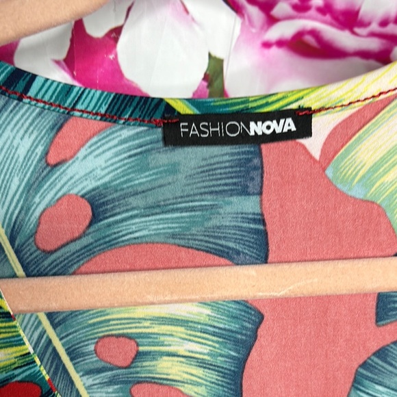 Fashion Nova Red Tropical Print Romper - Picture 4 of 5